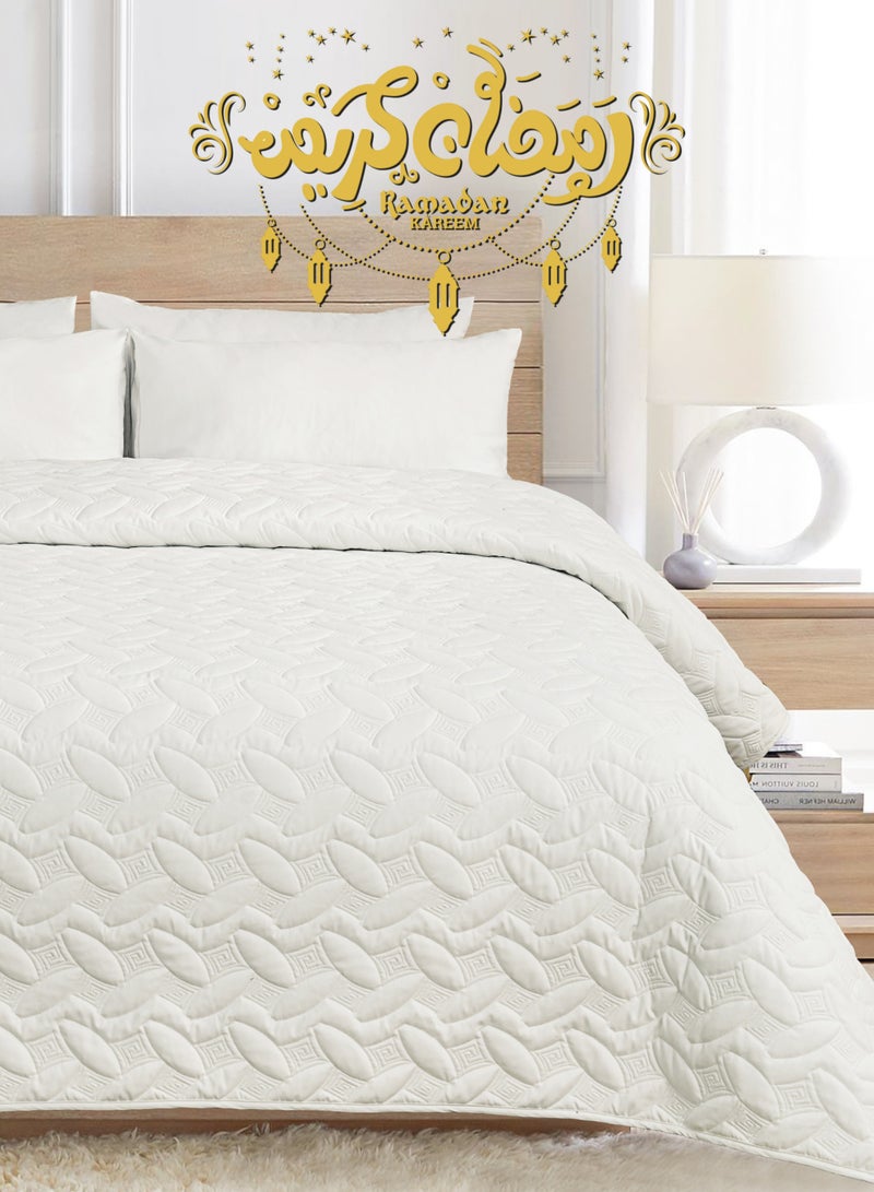 سيد المنسوجات المنزلية مفرش المضغوط مزدوج من مايكروفايبر، يناسب سرير بحجم 200 × 200 سم، 4 قطع، سلسلة إلميرا - Image 1